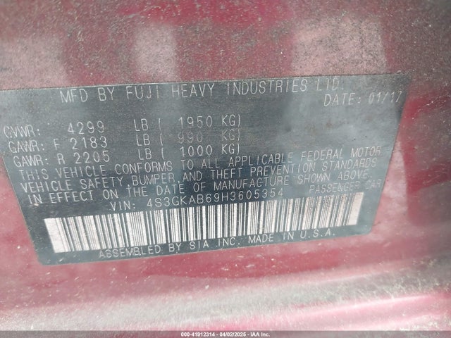 4S3GKAB69H3605354 Subaru Impreza 2.0i Premium