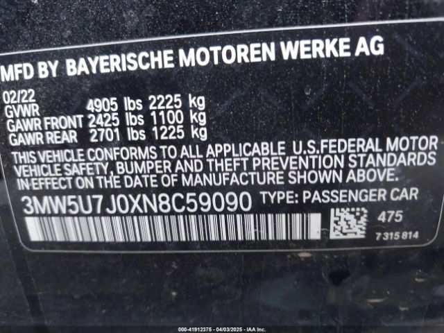 2022 BMW 3 SERIES 3MW5U7J0XN8C59090 Photo 8