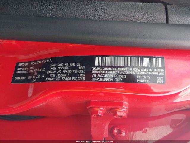 ZACCJBBB9HPG33672 Jeep Renegade Latitude 4x4