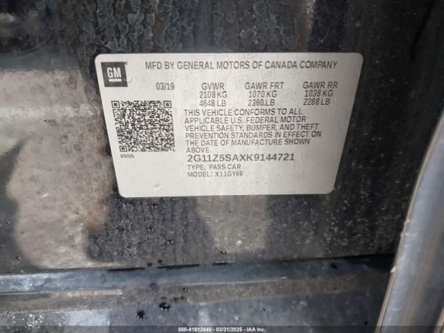 2G11Z5SAXK9144721 Chevrolet IMPALA LT