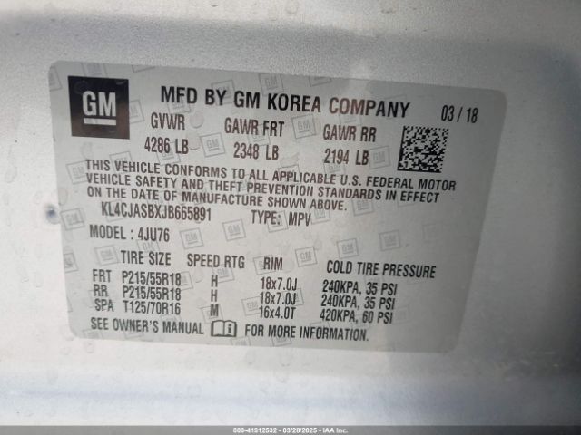 KL4CJASBXJB665891 Buick Encore Preferred