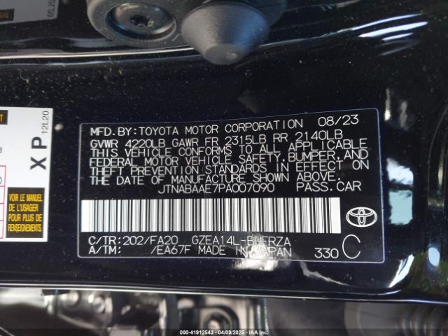 JTNABAAE7PA007090 Toyota Gr Corolla Core