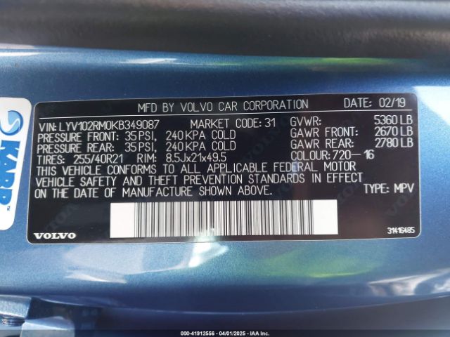 LYV102RM0KB349087 Volvo Xc60 T5 R-design
