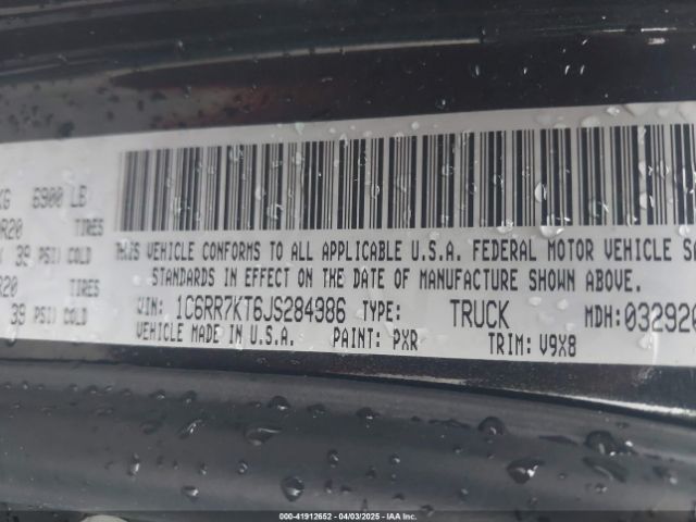 1C6RR7KT6JS284986 RAM 1500 St