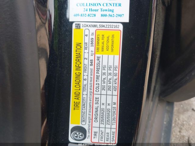 1GKKNMLS9KZ232162 GMC Acadia Slt-1