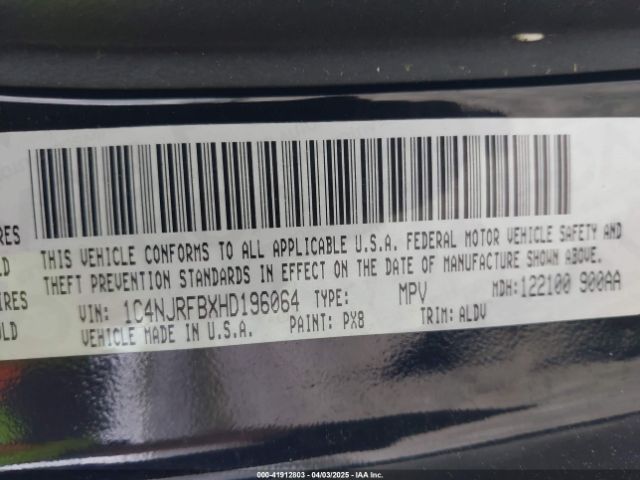 1C4NJRFBXHD196064 Jeep Patriot High Altitude 4x4