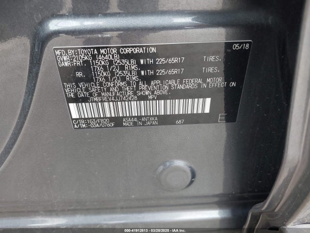 JTMBFREV4JJ742428 Toyota RAV4 LE