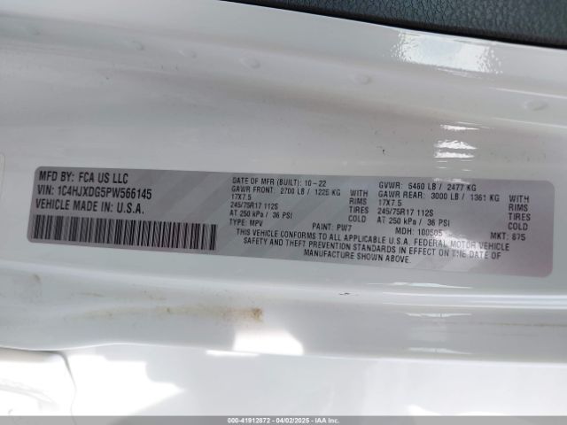 1C4HJXDG5PW566145 Jeep 2023