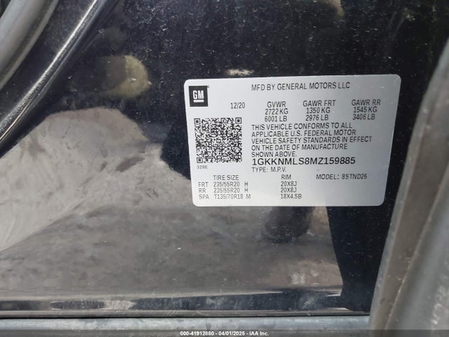 1GKKNMLS8MZ159885 GMC lgx