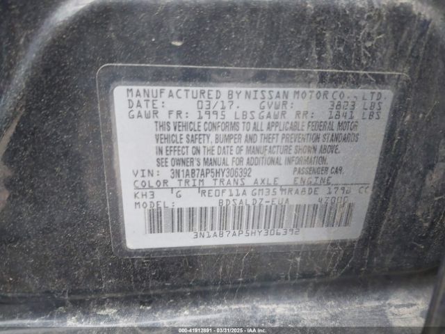 3N1AB7AP5HY306392 Nissan SENTRA SV