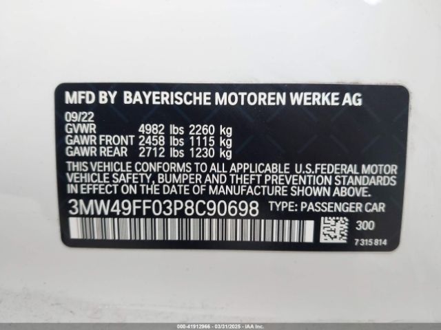 3MW49FF03P8C90698 BMW 3 Series M340i Xdrive