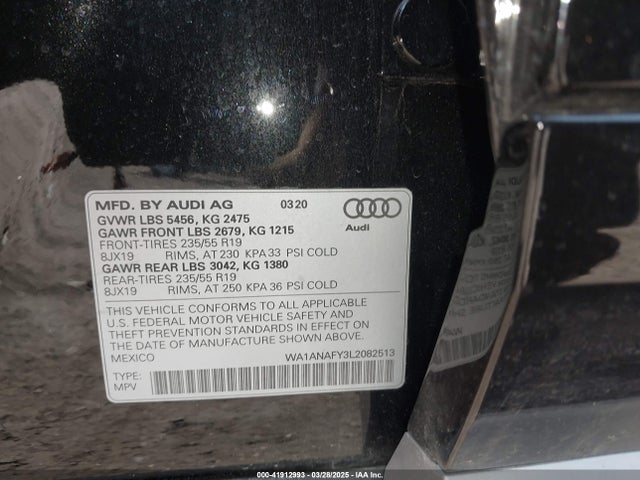 WA1ANAFY3L2082513 Audi Q5 Premium 45 Tfsi Quattro S Tronic