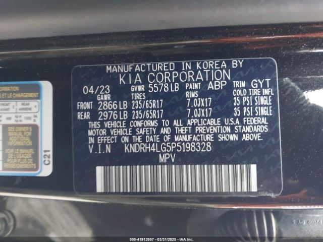 KNDRH4LG5P5198328 KIA Sorento Hybrid Ex