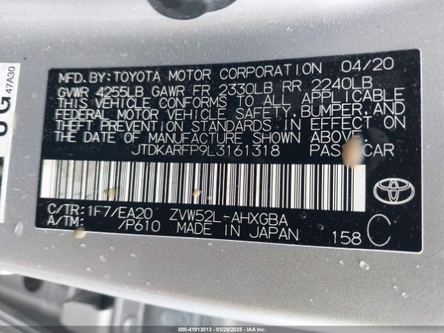 JTDKARFP9L3161318 Toyota Prius Prime Xle