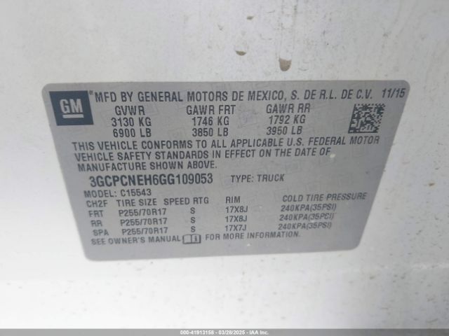 3GCPCNEH6GG109053 Chevrolet Silverado 1500 Ls