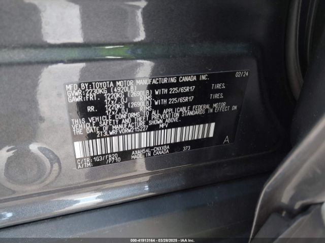 2T3LWRFV0RW215227 Toyota Rav4 Hybrid Le