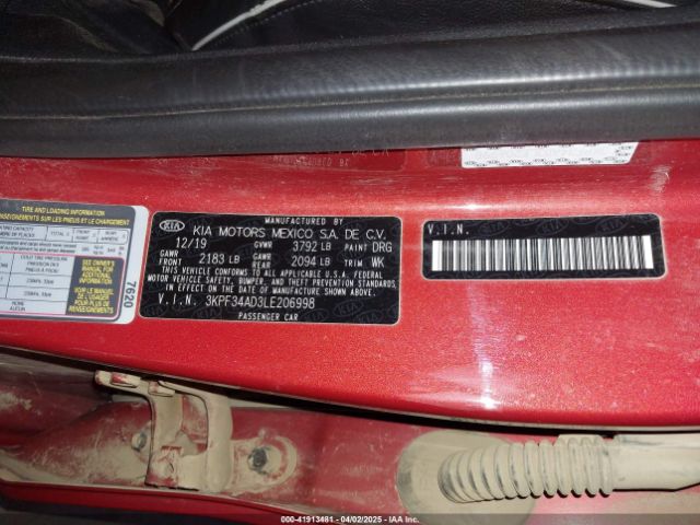 3KPF34AD3LE206998 KIA Forte Gt-line