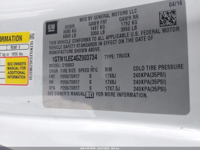 1GTN1LEC4GZ903734 GMC SIERRA 1500