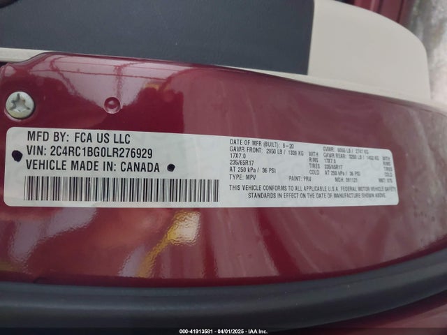 Chrysler Pacifica Touring L 2020 2C4RC1BG0LR276929 Image 9