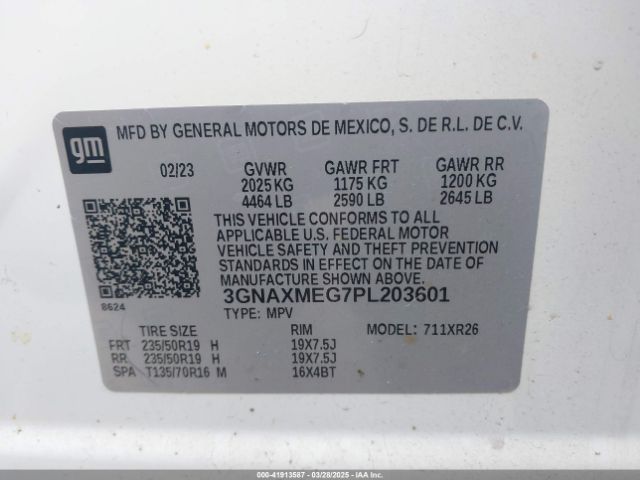 3GNAXMEG7PL203601 Chevrolet Equinox Fwd Rs