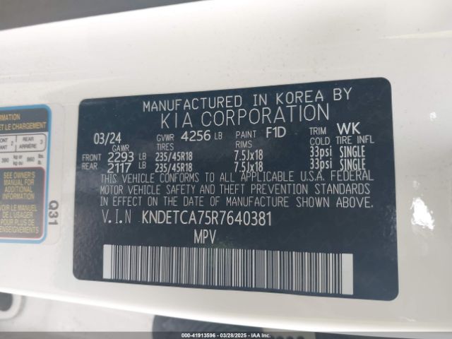 KNDETCA75R7640381 KIA Seltos Sx Turbo