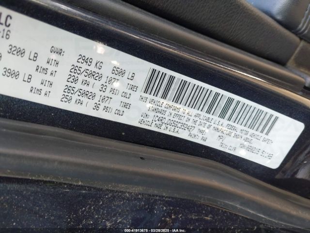 1C4RDJDG5GC352427 Dodge DURANGO LIMITED