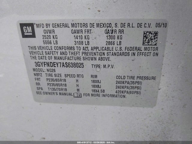 2010 CADILLAC SRX 3GYFNDEY7AS638025 Photo 8
