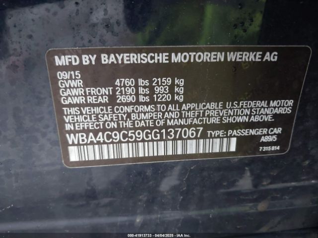 WBA4C9C59GG137067 BMW 428i Gran Coupe Xdrive