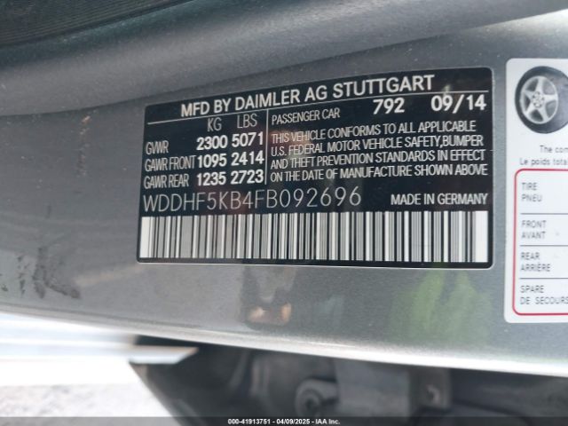WDDHF5KB4FB092696 Mercedes-Benz E 350