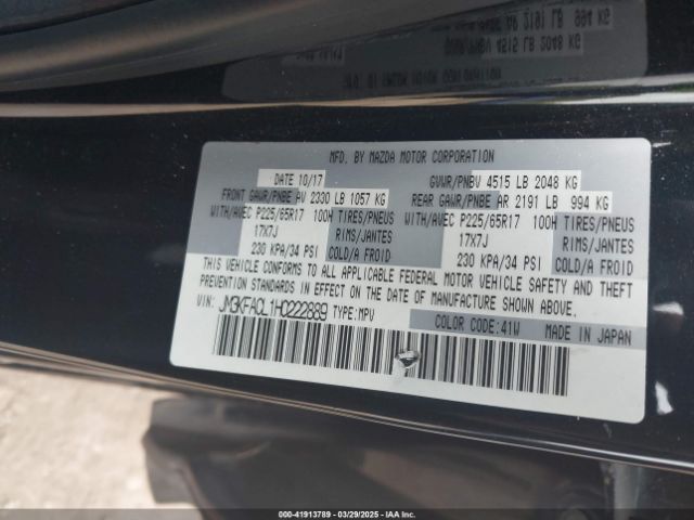 JM3KFACL1H0222889 Mazda Cx-5 Touring