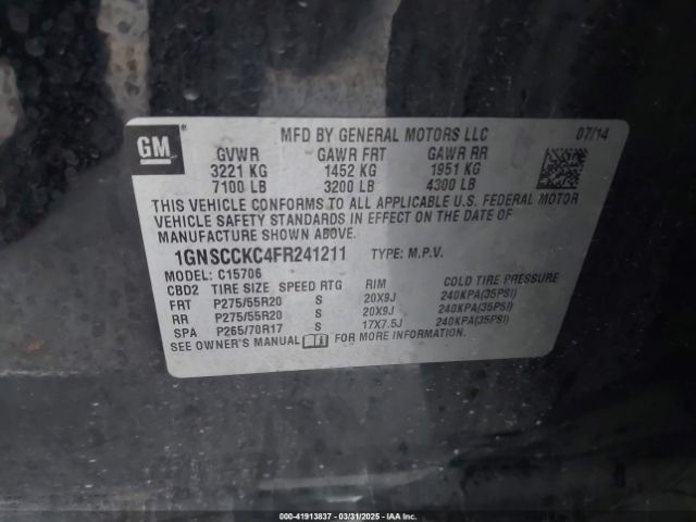 1GNSCCKC4FR241211 Chevrolet Tahoe Ltz