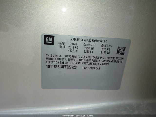 1G11B5SL8FF227728 Chevrolet MALIBU LS