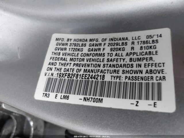 19XFB2F81EE244218 Honda CIVIC EX