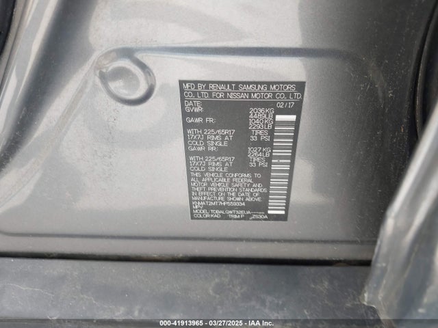 Nissan ROGUE SV 2017 KNMAT2MT7HP559334 Image 9