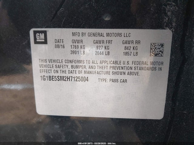 Chevrolet Cruze Lt Auto 2017 1G1BE5SM2H7125004 Image 9