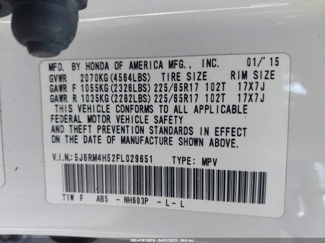 5J6RM4H52FL029651 Honda CR-V EX