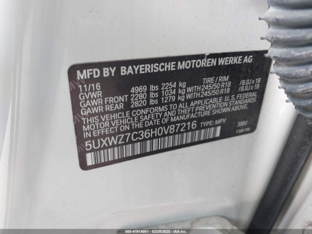 5UXWZ7C36H0V87216 BMW X3 Sdrive28i