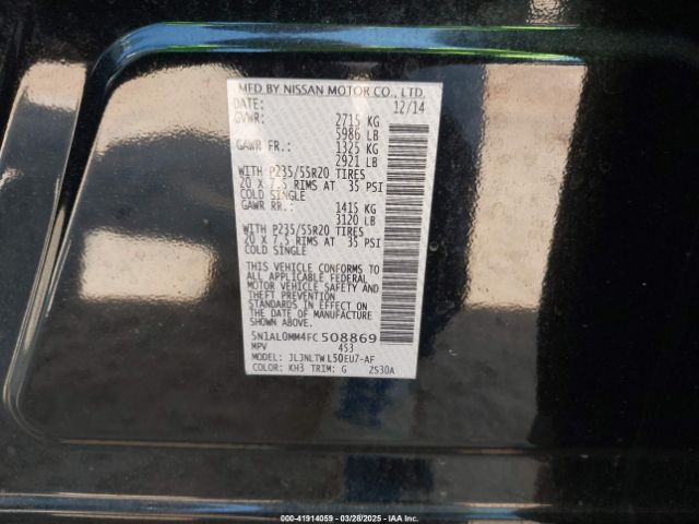 5N1AL0MM4FC508869 Infiniti QX60