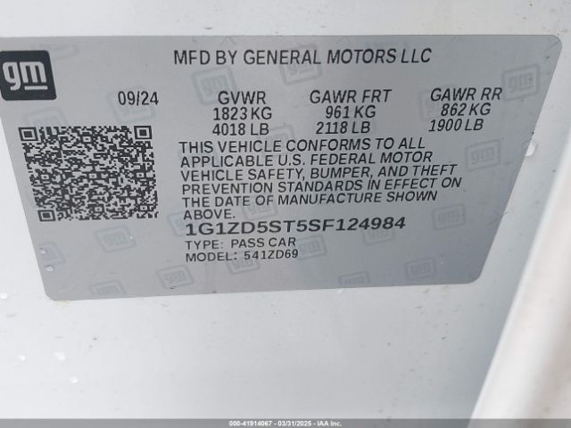 2025 CHEVROLET MALIBU 1G1ZD5ST5SF124984 Photo 8