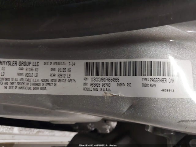Chrysler 200 Limited 2015 1C3CCCAB1FN534985 Image 9
