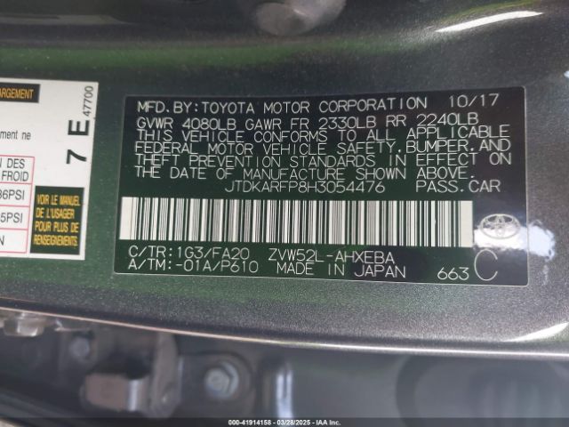 JTDKARFP8H3054476 Toyota Prius Prime Plus