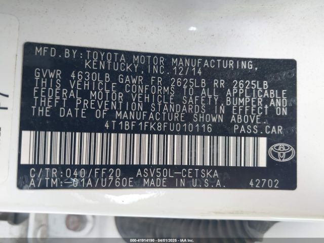 4T1BF1FK8FU010116 Toyota CAMRY SE