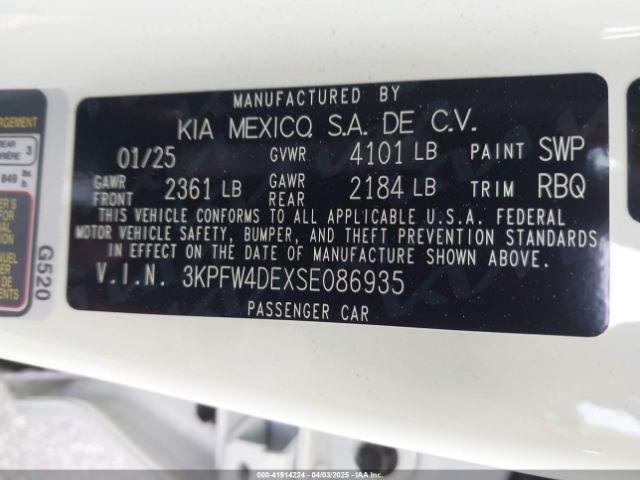 3KPFW4DEXSE086935 KIA K4 Gt-line