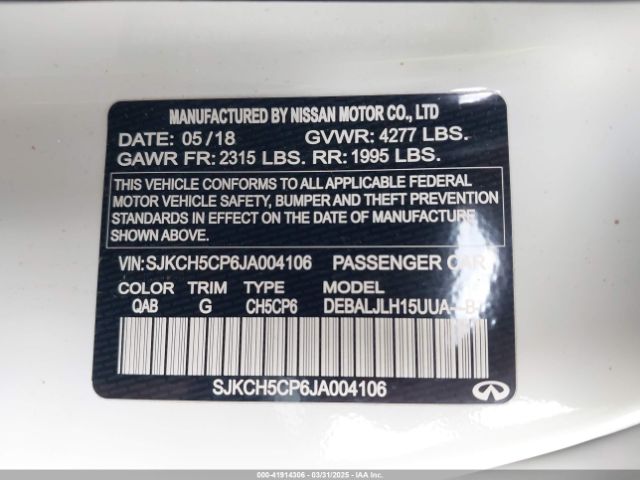 SJKCH5CP6JA004106 Infiniti Qx30 Sport