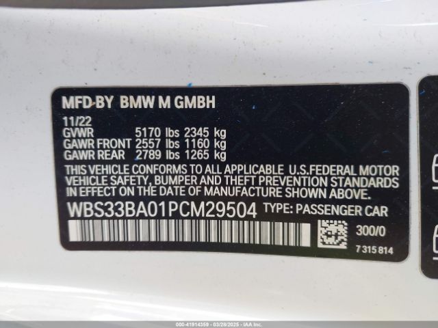 2023 BMW M4 WBS33BA01PCM29504 Photo 8