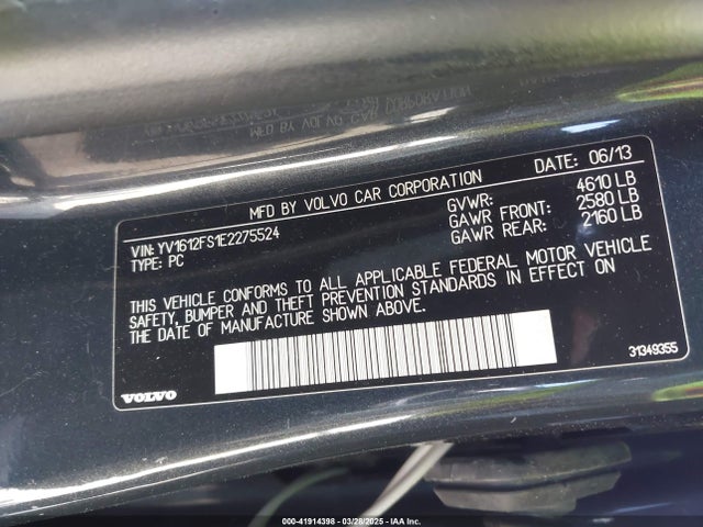 YV1612FS1E2275524 Volvo S60 T5