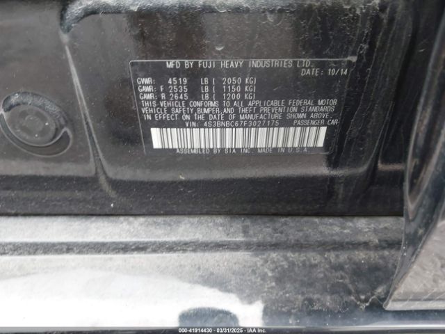 4S3BNBC67F3027175 Subaru Legacy 2.5i Premium