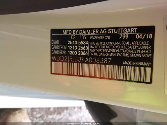 WDD2J5JB3KA008387 Mercedes-Benz CLS 450