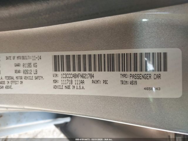 1C3CCCABXFN621784 Chrysler 200 Limited