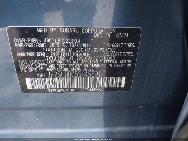 JF2SLDDC5SH455914 Subaru Forester Premium